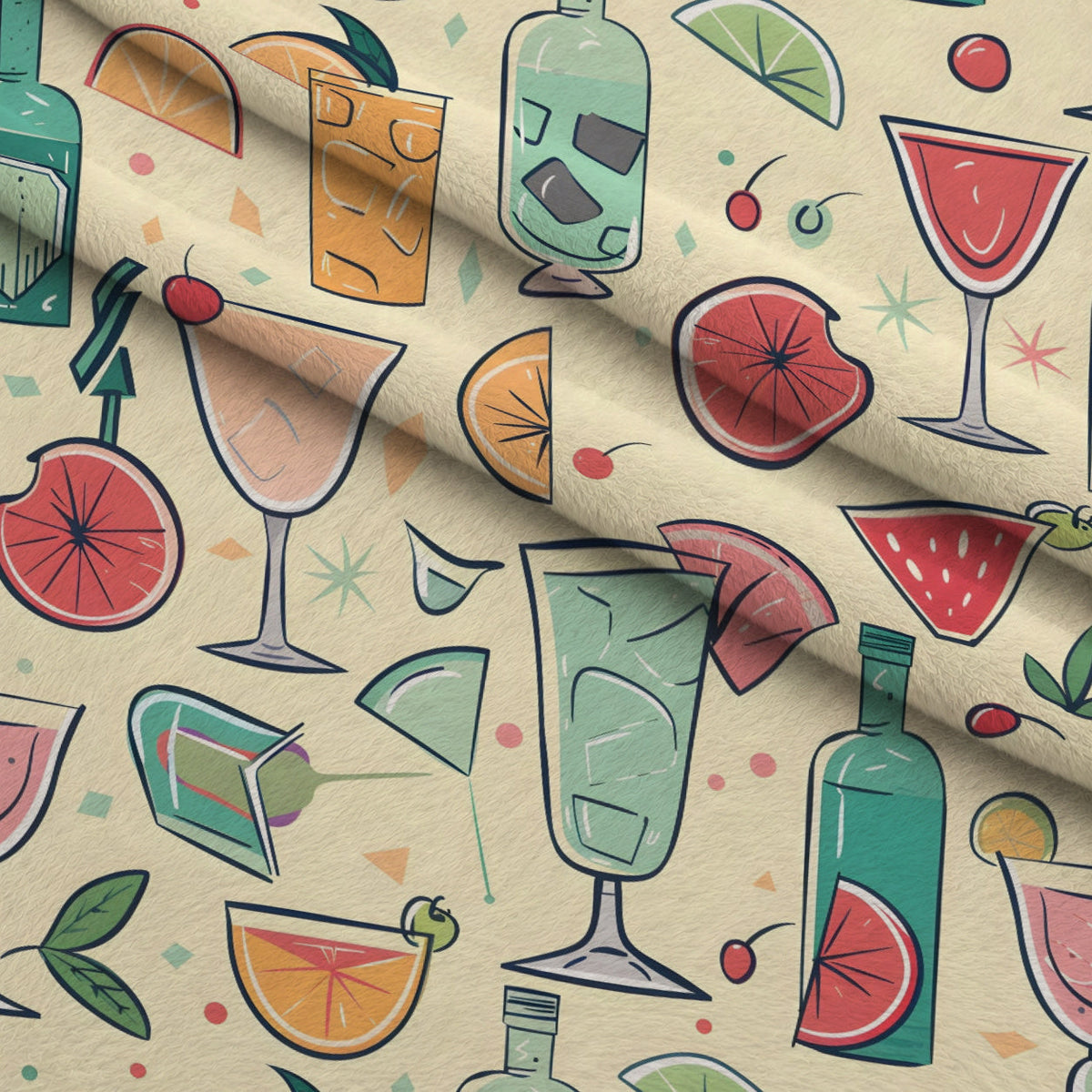 Pastel Sips Pattern 4 Fleece Fabric — fleece fabric folded close-up preview (mv-fleece-v1:lying)