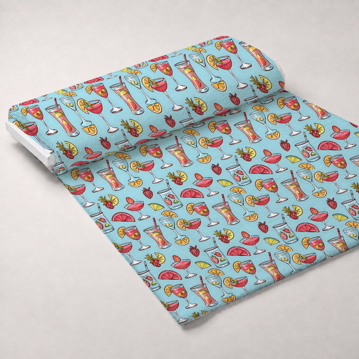 Pastel Sips Pattern 8 Fleece Fabric — fleece fabric unrolled bolt preview (mv-fleece-v1:bolt)