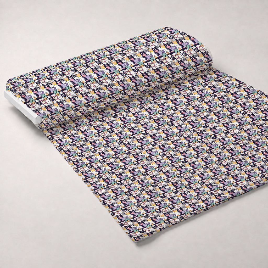 Pastel Spiderwebs Pattern 1 Fleece Fabric — fleece fabric unrolled bolt preview (mv-fleece-v1:bolt)