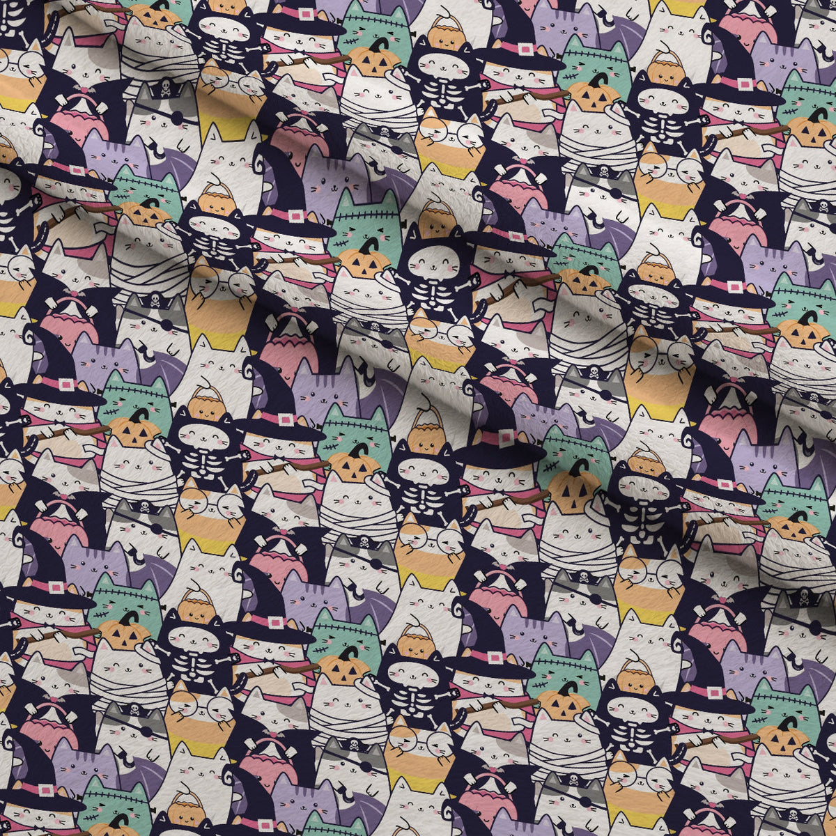 Pastel Spiderwebs Pattern 1 Fleece Fabric — fleece fabric folded close-up preview (mv-fleece-v1:lying)