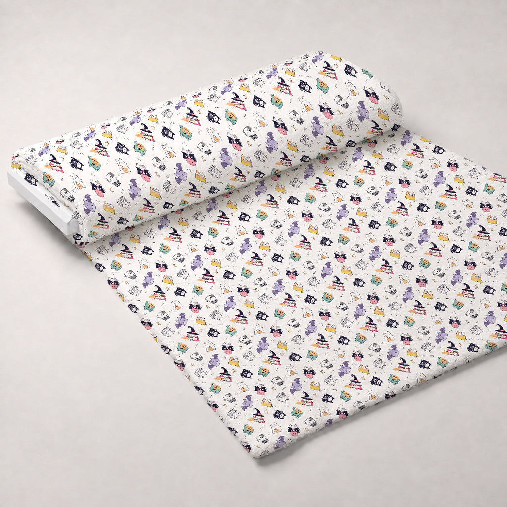 Pastel Spiderwebs Pattern 11 Fleece Fabric — fleece fabric unrolled bolt preview (mv-fleece-v1:bolt)