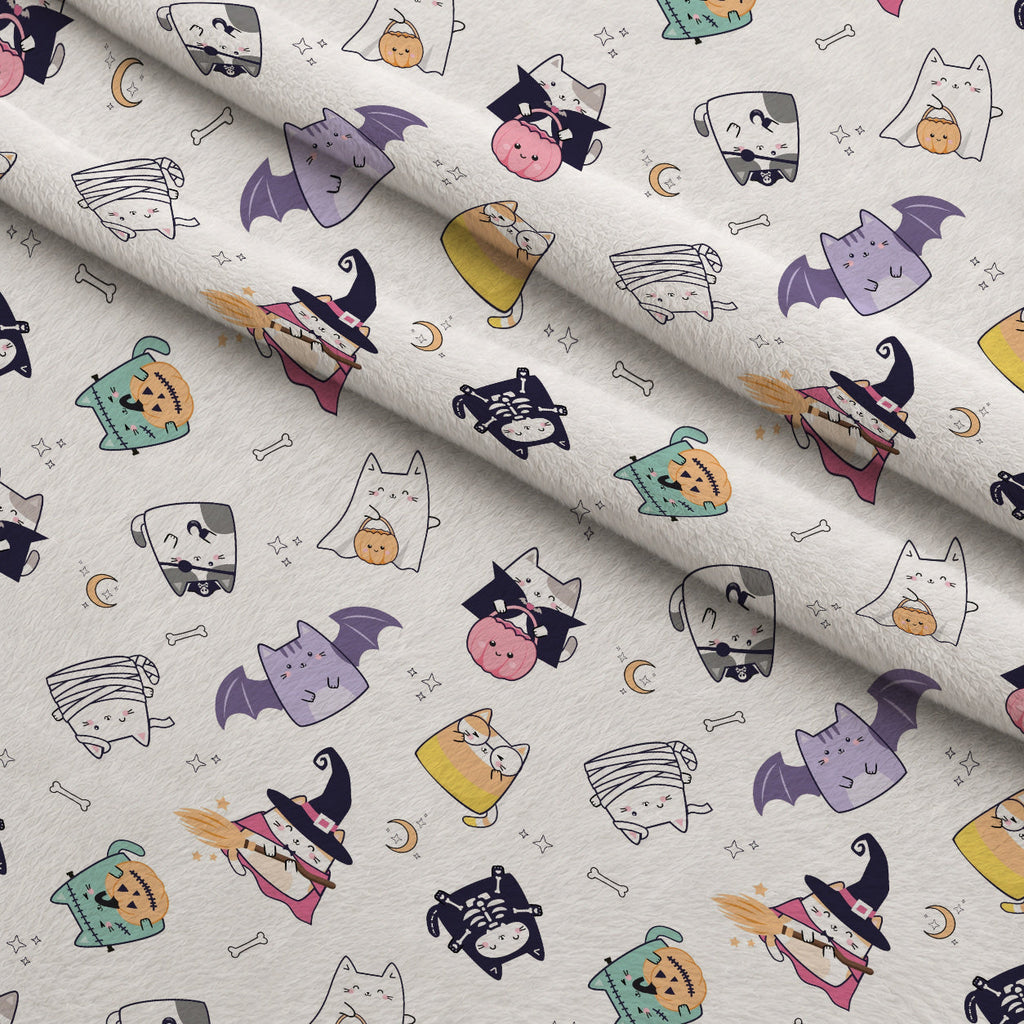 Pastel Spiderwebs Pattern 11 Fleece Fabric — fleece fabric folded close-up preview (mv-fleece-v1:lying)