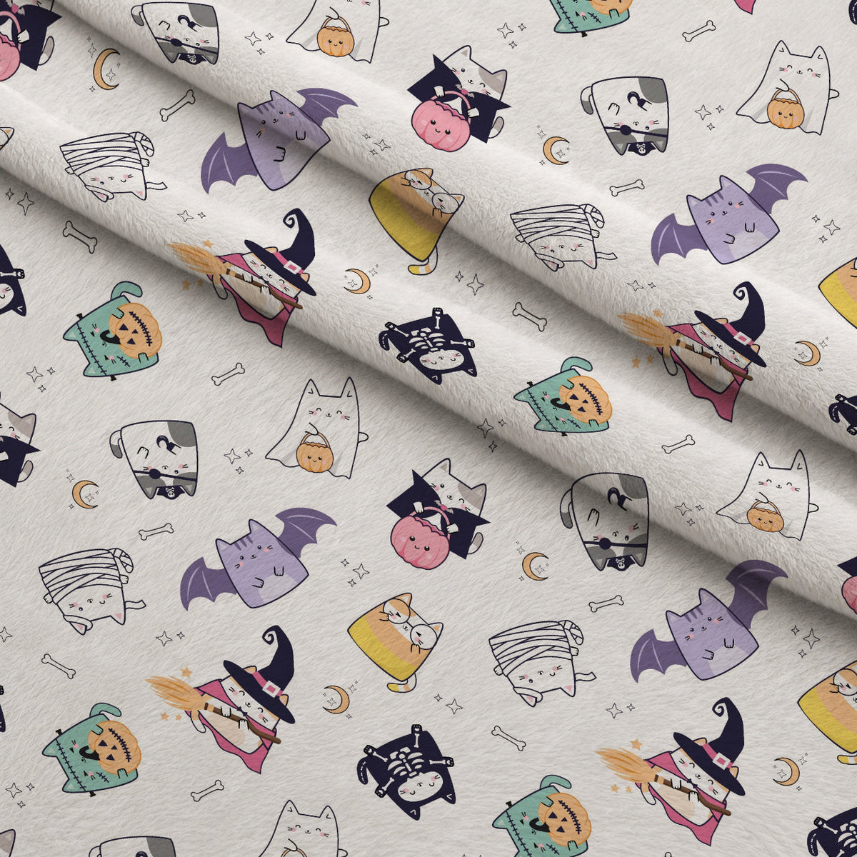 Pastel Spiderwebs Pattern 11 Fleece Fabric — fleece fabric folded close-up preview (mv-fleece-v1:lying)