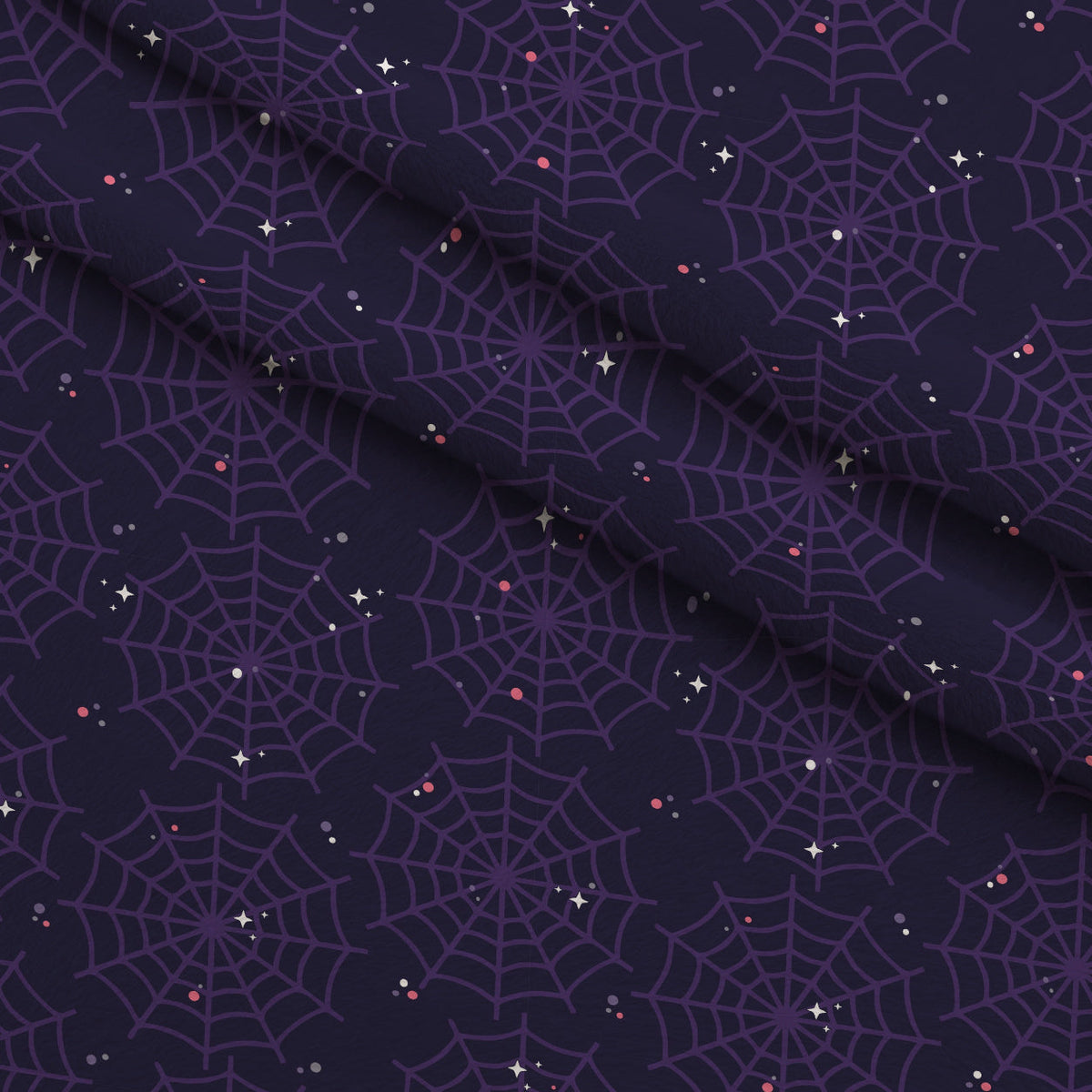 Pastel Spiderwebs Pattern 15 Fleece Fabric — fleece fabric folded close-up preview (mv-fleece-v1:lying)