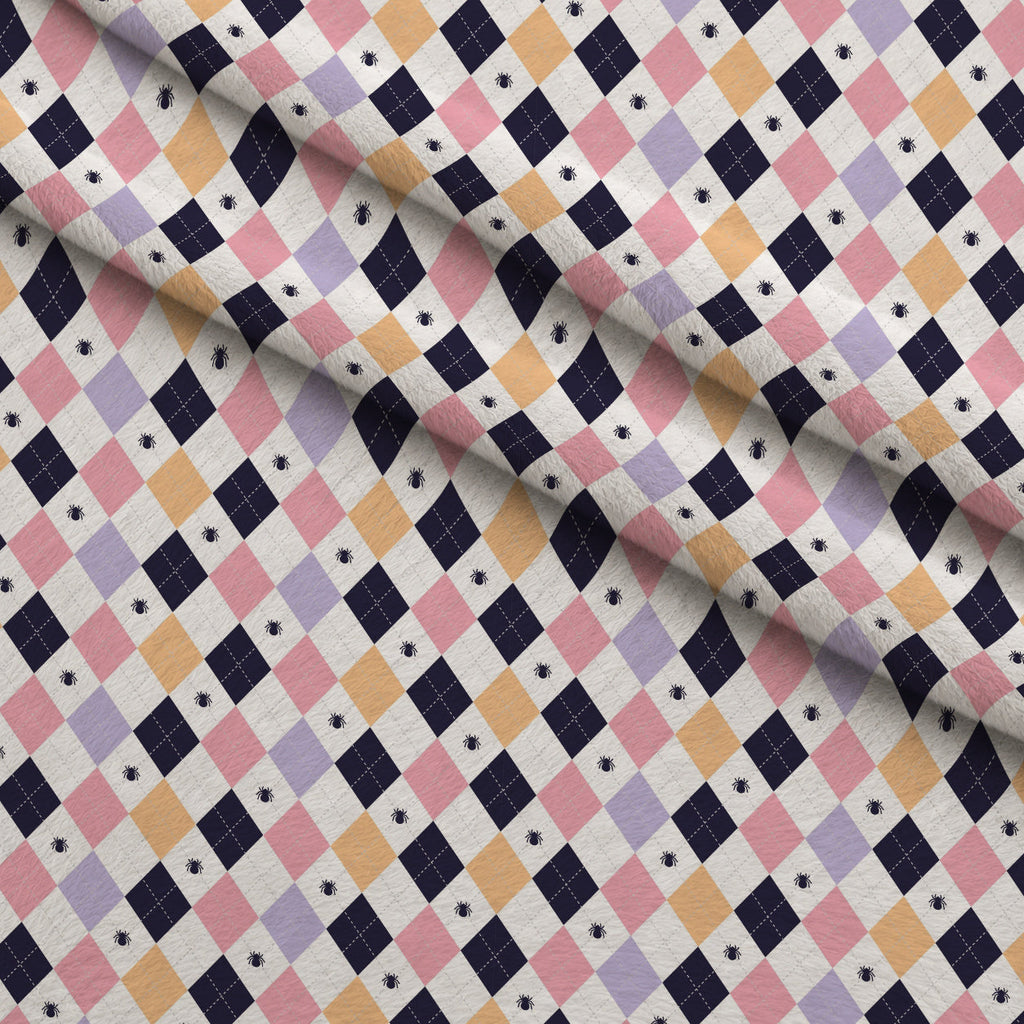 Pastel Spiderwebs Pattern 4 Fleece Fabric — fleece fabric folded close-up preview (mv-fleece-v1:lying)