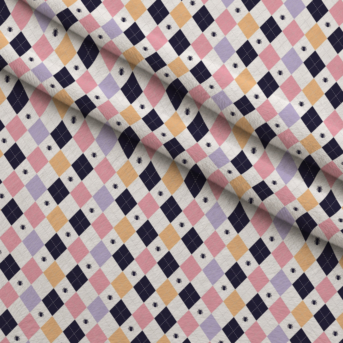 Pastel Spiderwebs Pattern 4 Fleece Fabric — fleece fabric folded close-up preview (mv-fleece-v1:lying)