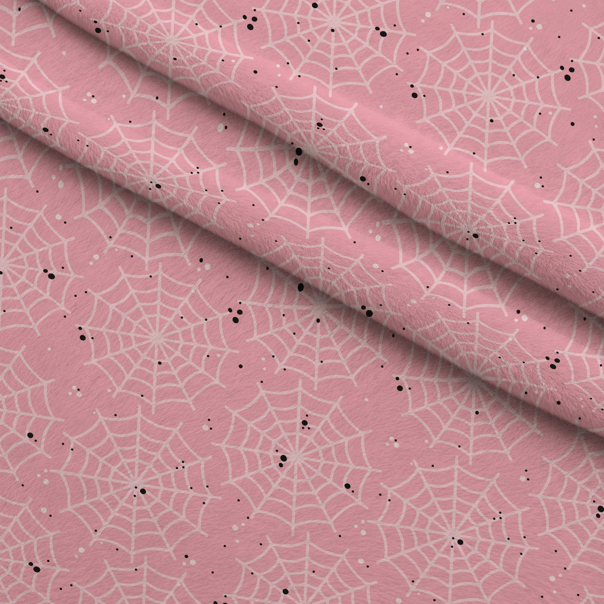 Pastel Spiderwebs Pattern 5 Fleece Fabric — fleece fabric folded close-up preview (mv-fleece-v1:lying)