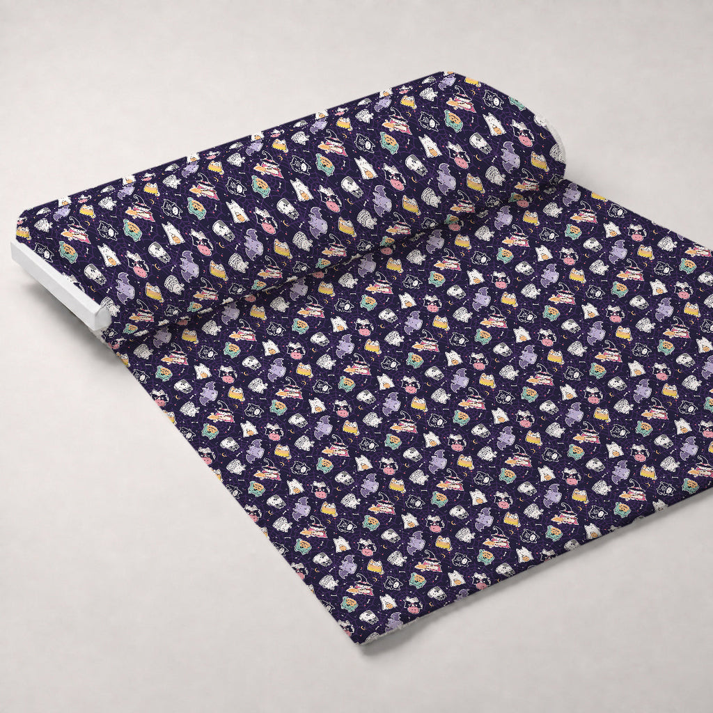 Pastel Spiderwebs Pattern 6 Fleece Fabric — fleece fabric unrolled bolt preview (mv-fleece-v1:bolt)