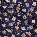 Pastel Spiderwebs Pattern 6 Fleece Fabric — fleece fabric folded close-up preview (mv-fleece-v1:lying)