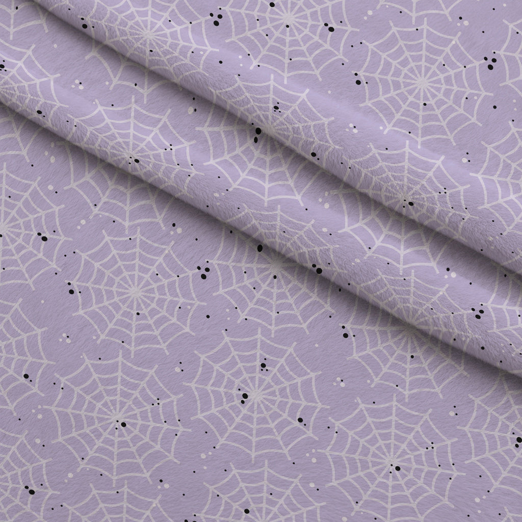 Pastel Spiderwebs Pattern 7 Fleece Fabric — fleece fabric folded close-up preview (mv-fleece-v1:lying)