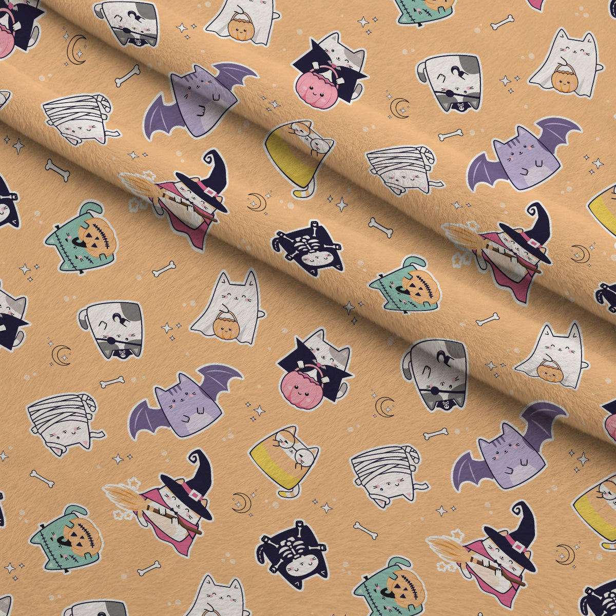 Pastel Spiderwebs Pattern 8 Fleece Fabric — fleece fabric folded close-up preview (mv-fleece-v1:lying)