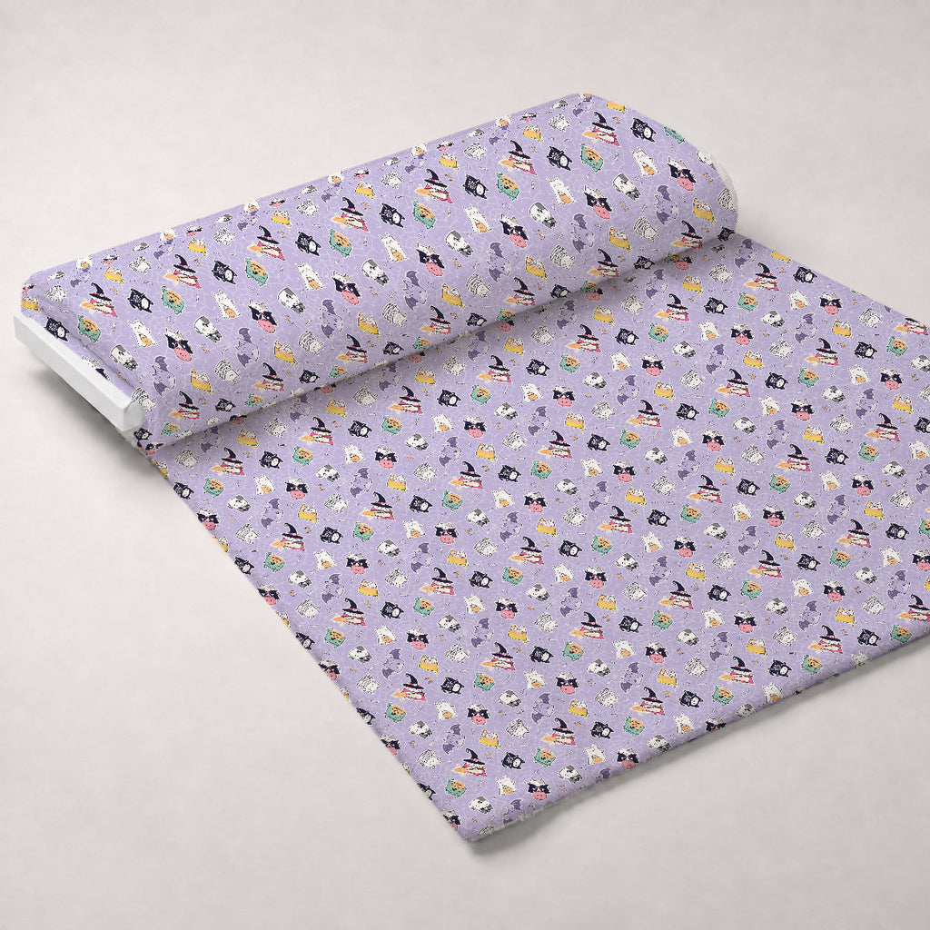 Pastel Spiderwebs Pattern 9 Fleece Fabric — fleece fabric unrolled bolt preview (mv-fleece-v1:bolt)
