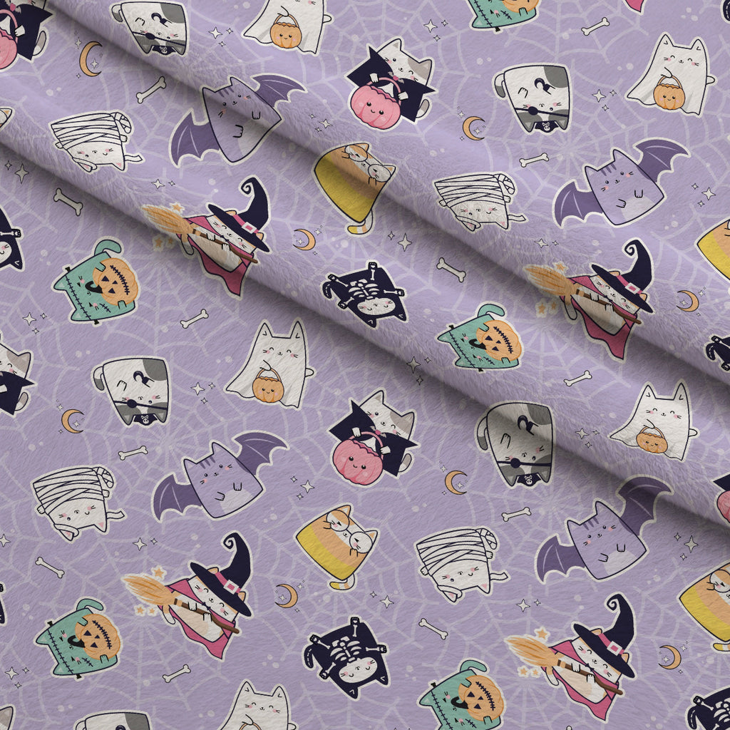 Pastel Spiderwebs Pattern 9 Fleece Fabric — fleece fabric folded close-up preview (mv-fleece-v1:lying)