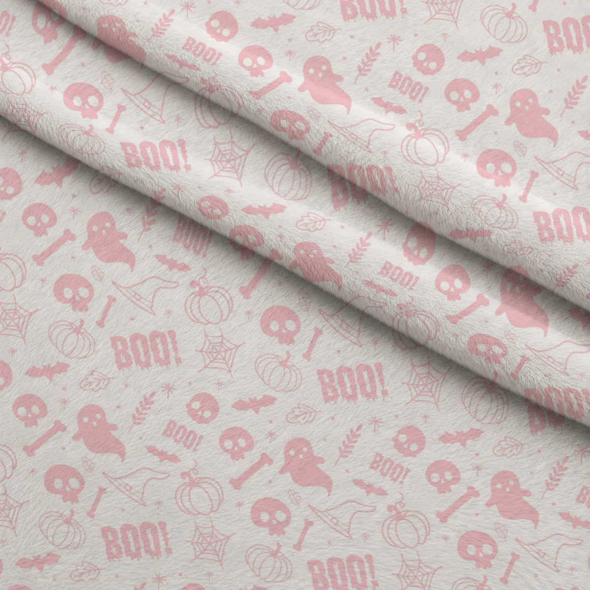Pastel Spooks Pattern 2 Fleece Fabric — fleece fabric folded close-up preview (mv-fleece-v1:lying)