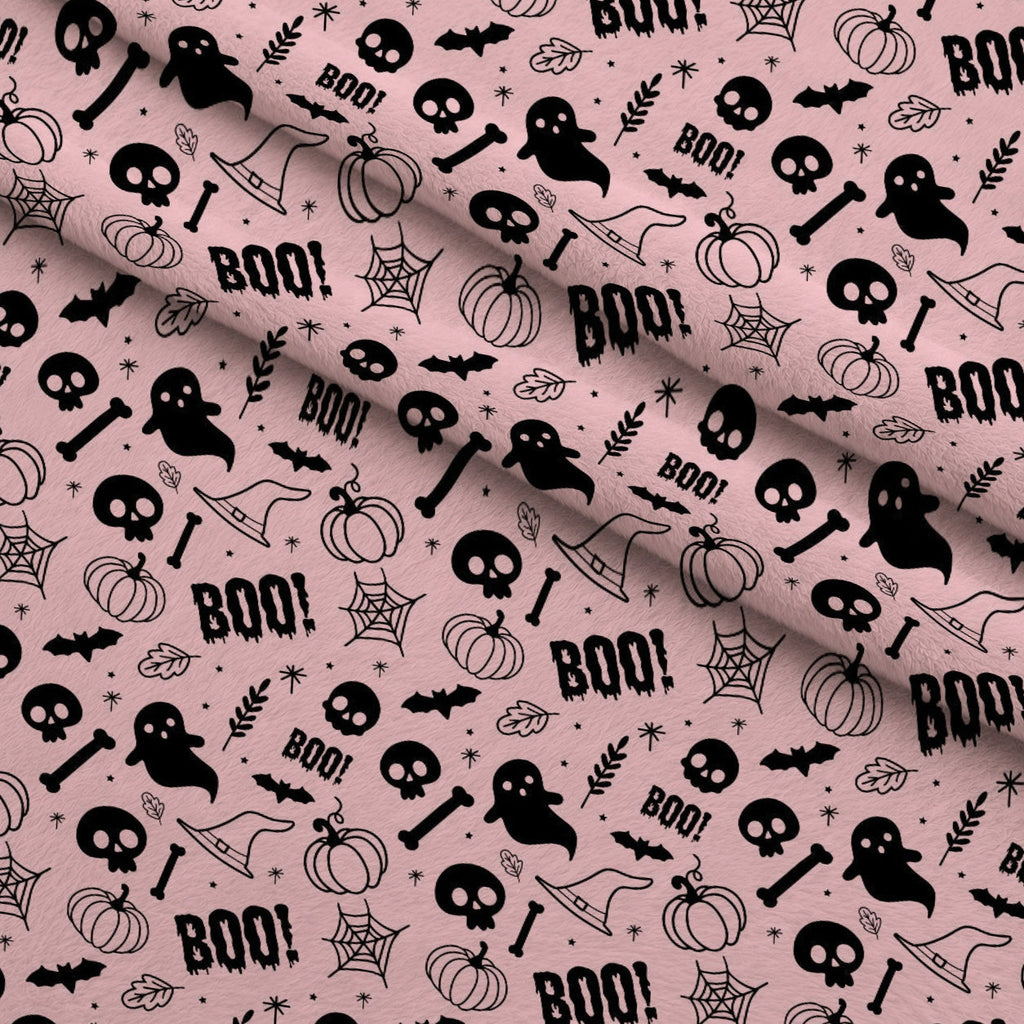 Pastel Spooks Pattern 3 Fleece Fabric — fleece fabric folded close-up preview (mv-fleece-v1:lying)