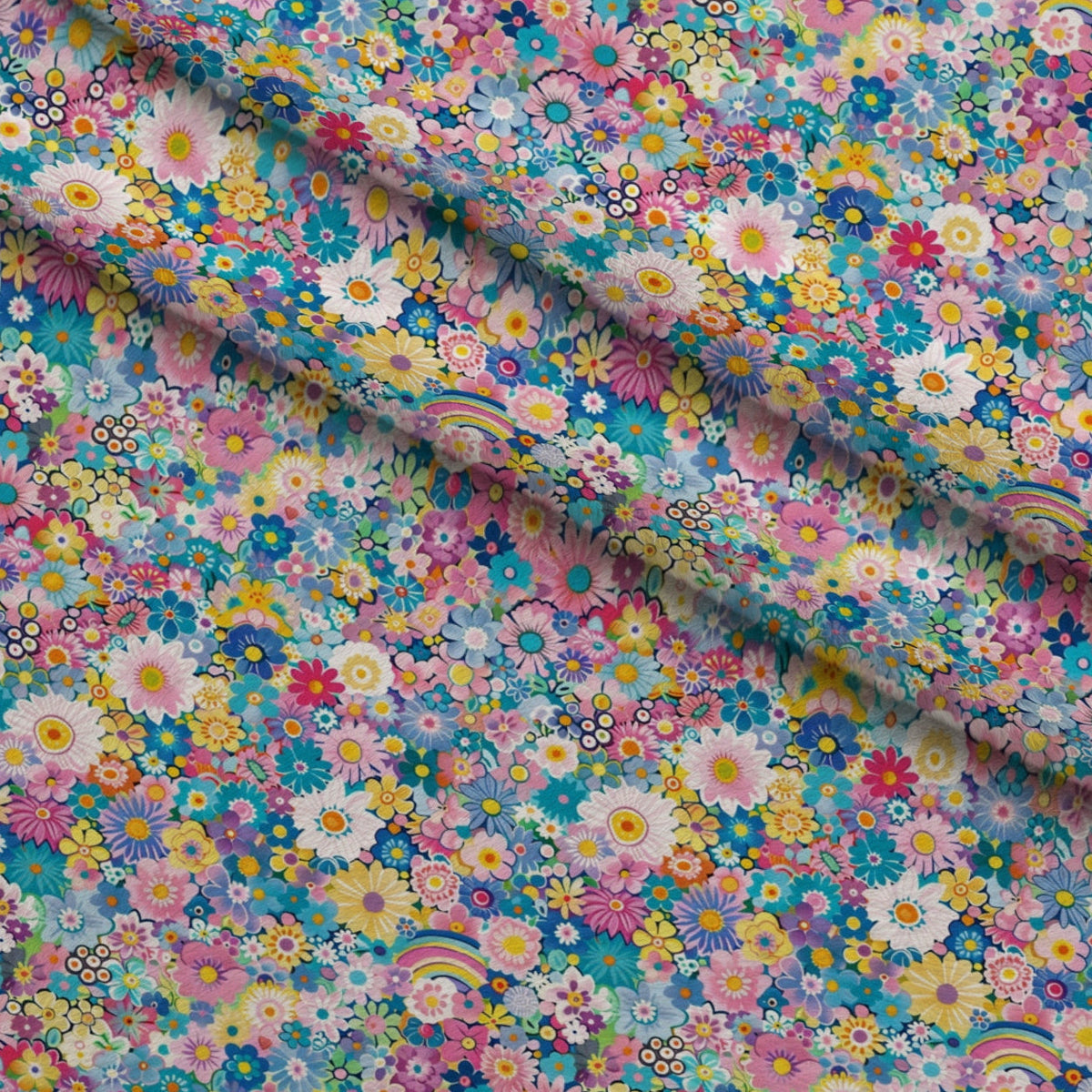 Pastel Sweethearts Pattern 3 Fleece Fabric — fleece fabric folded close-up preview (mv-fleece-v1:lying)