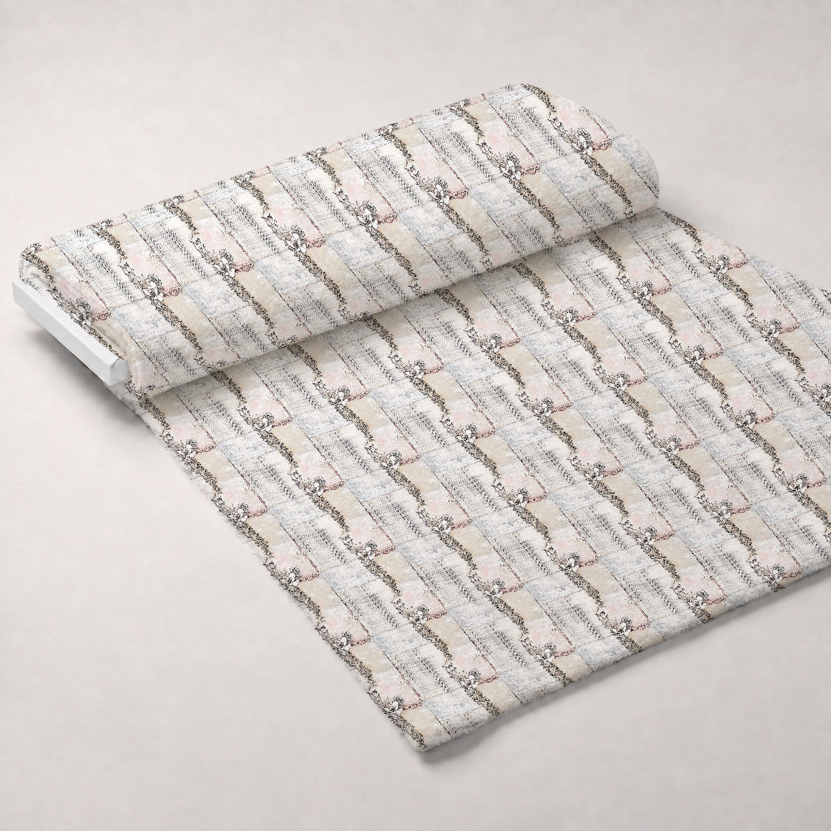 Patchwork Posies Pattern 11 Fleece Fabric — fleece fabric unrolled bolt preview (mv-fleece-v1:bolt)