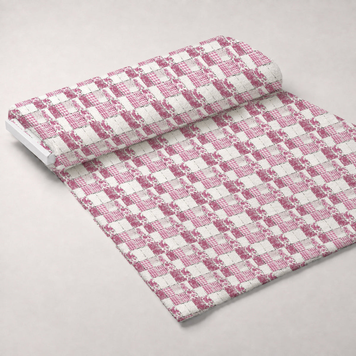 Patchwork Posies Pattern 18 Fleece Fabric — fleece fabric unrolled bolt preview (mv-fleece-v1:bolt)