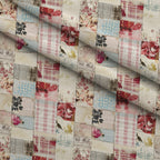 Patchwork Posies Pattern 20 Fleece Fabric — fleece fabric folded close-up preview (mv-fleece-v1:lying)