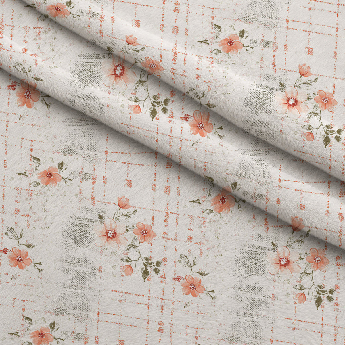 Patchwork Posies Pattern 7 Fleece Fabric — fleece fabric folded close-up preview (mv-fleece-v1:lying)