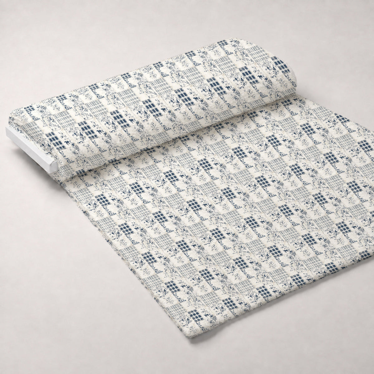 Patchwork Posies Pattern 8 Fleece Fabric — fleece fabric unrolled bolt preview (mv-fleece-v1:bolt)