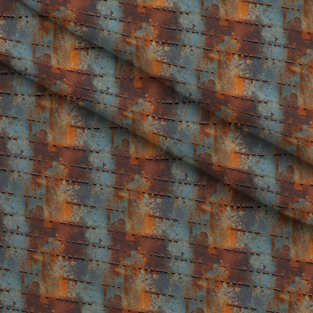 Patina Forge Pattern 5 Fleece Fabric — fleece fabric folded close-up preview (mv-fleece-v1:lying)