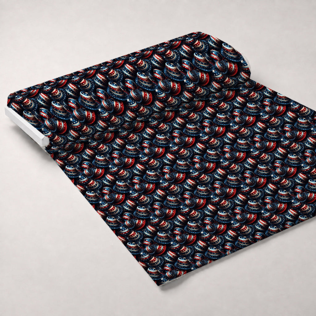 Patriotic Petals Pattern 11 Fleece Fabric — fleece fabric unrolled bolt preview (mv-fleece-v1:bolt)