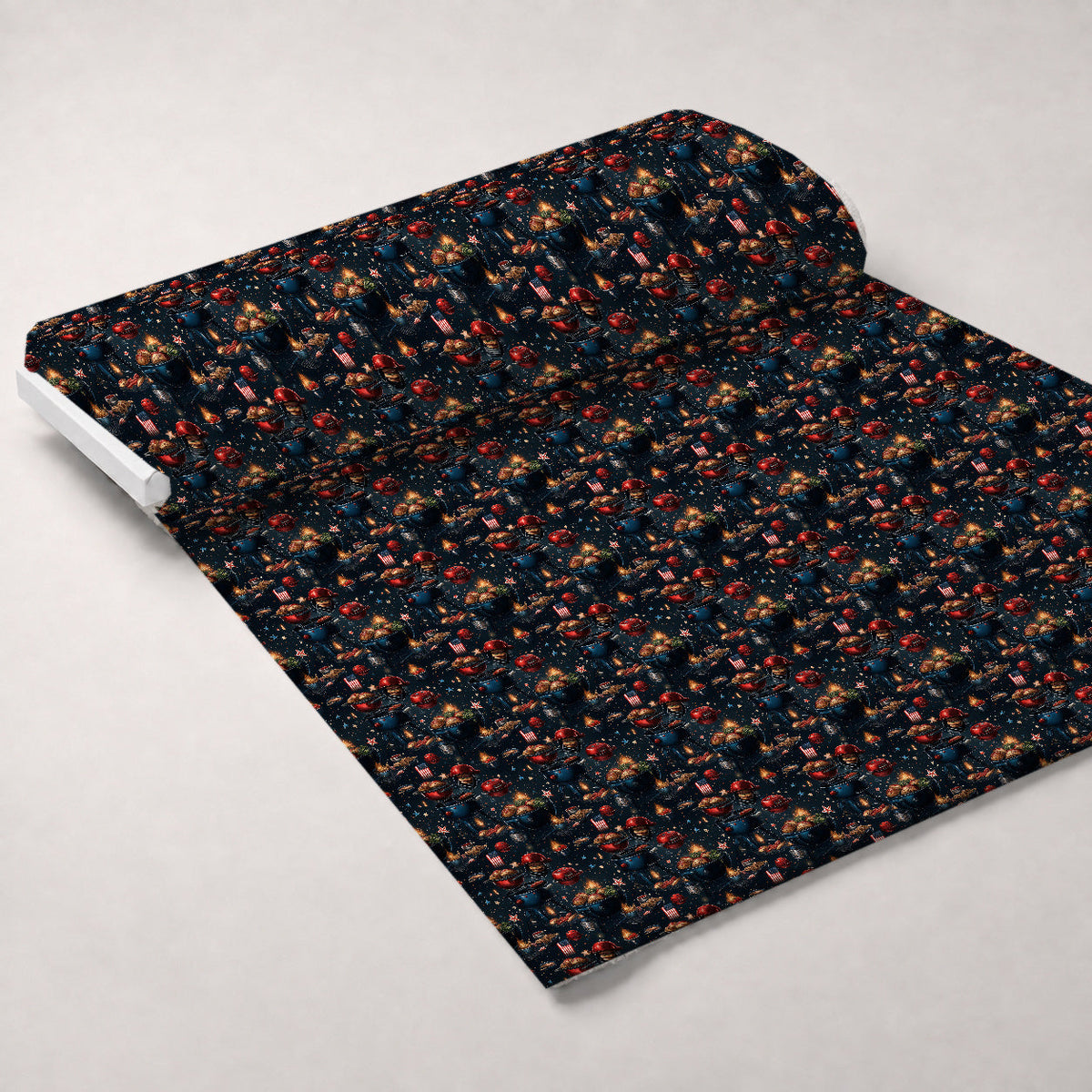Patriotic Petals Pattern 15 Fleece Fabric — fleece fabric unrolled bolt preview (mv-fleece-v1:bolt)