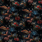 Patriotic Petals Pattern 16 Fleece Fabric — fleece fabric folded close-up preview (mv-fleece-v1:lying)