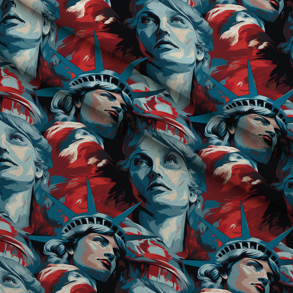 Patriotic Petals Pattern 17 Fleece Fabric — fleece fabric folded close-up preview (mv-fleece-v1:lying)
