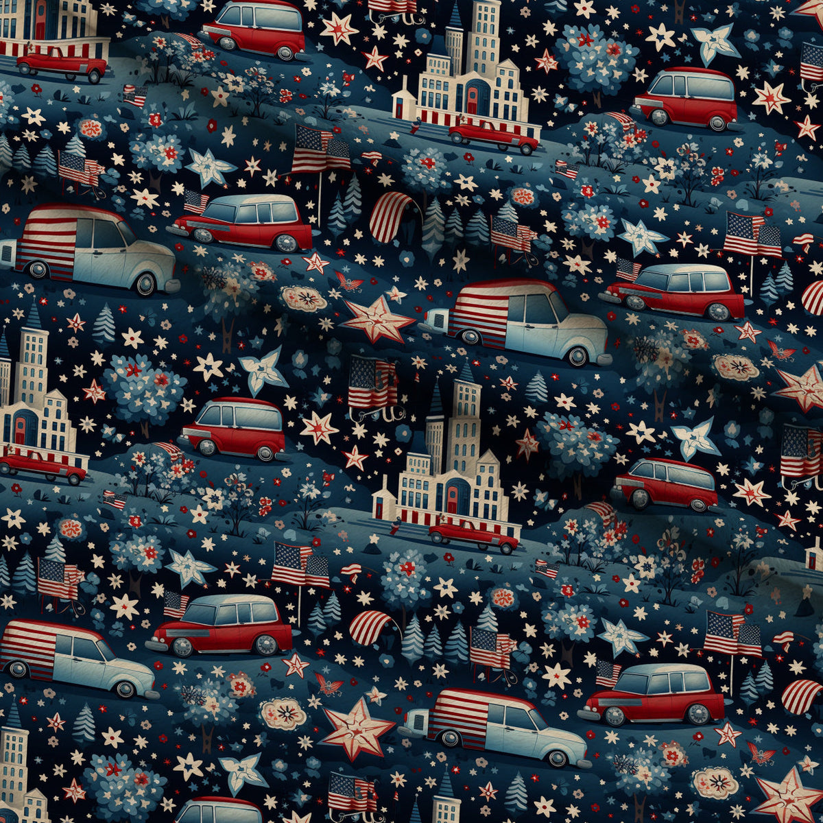 Patriotic Petals Pattern 18 Fleece Fabric — fleece fabric folded close-up preview (mv-fleece-v1:lying)