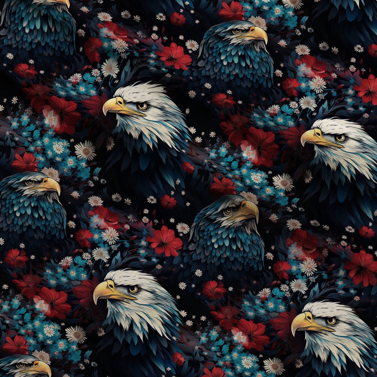 Patriotic Petals Pattern 19 Fleece Fabric — fleece fabric folded close-up preview (mv-fleece-v1:lying)