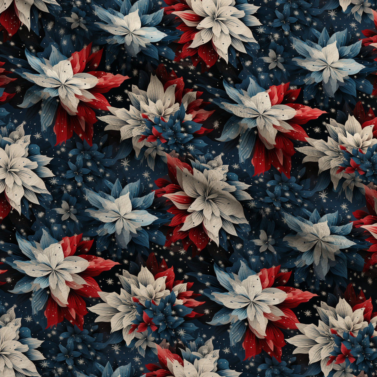 Patriotic Petals Pattern 20 Fleece Fabric — fleece fabric folded close-up preview (mv-fleece-v1:lying)