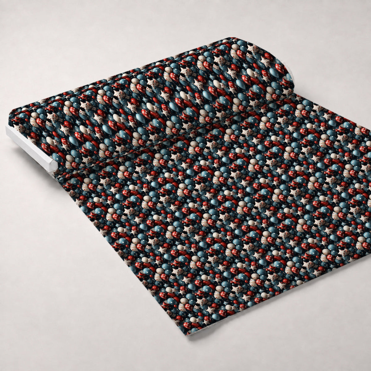 Patriotic Petals Pattern 6 Fleece Fabric — fleece fabric unrolled bolt preview (mv-fleece-v1:bolt)