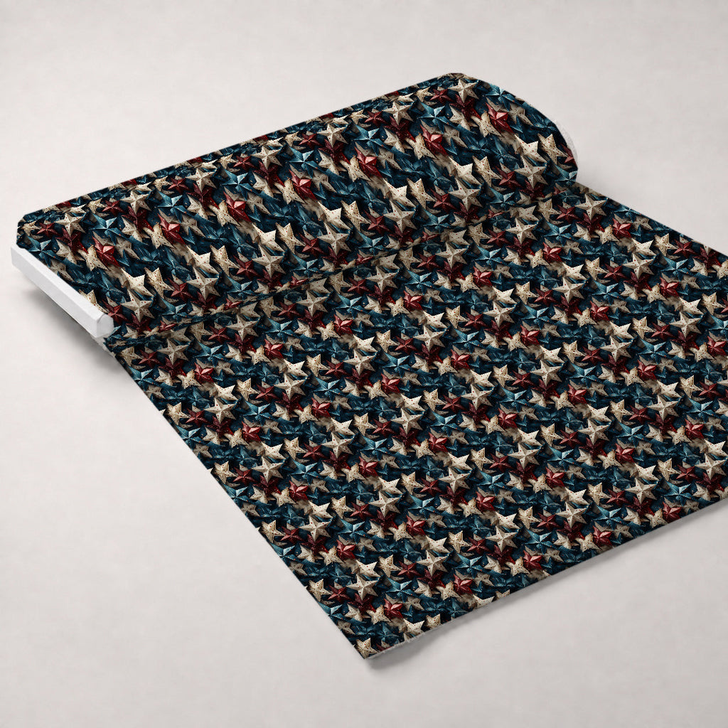 Patriotic Petals Pattern 9 Fleece Fabric — fleece fabric unrolled bolt preview (mv-fleece-v1:bolt)