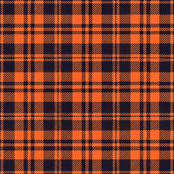 orange, navy blue, gingham, plaid, checkered pattern, diagonal stripes, halloween colors, autumn fabric,, fabric panel, seasonal pattern, geometric design, repeating motif, craft fabric, orange and blue, crosshatch pattern, halloween theme, fall colors, cotton fabric, quilting material