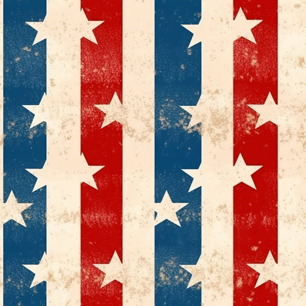 distressed texture, patriotic theme, red white blue, vintage weathered, stars pattern, vertical stripes, aged appearance,, fabric panel, american flag inspired, worn effect, faded colors, rustic finish, cotton fabric, crafting material, sewing supplies, independence day, fourth of july