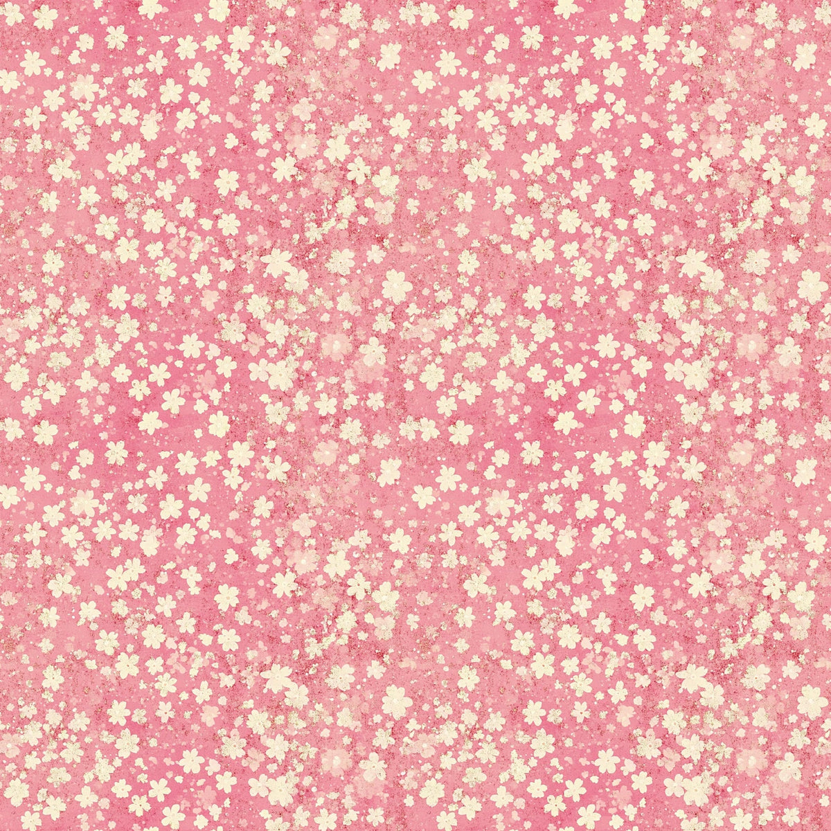 vintage pink, coral pink, cream flowers, yellow flowers, floral pattern, cherry blossoms, sakura flowers, scattered blooms, ditsy print, small florals,, fabric panel, spring flowers, delicate petals, romantic style, soft pastels, vintage aesthetic, blooming pattern, textile design, crafting fabric