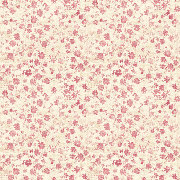 vintage pink, cream background, floral pattern, small flowers, delicate blooms, scattered design, feminine, soft tones,, fabric panel, botanical motifs, romantic style, dusty rose, peachy pink, tiny blossoms, all-over print, cottage style, shabby chic, pastel colors