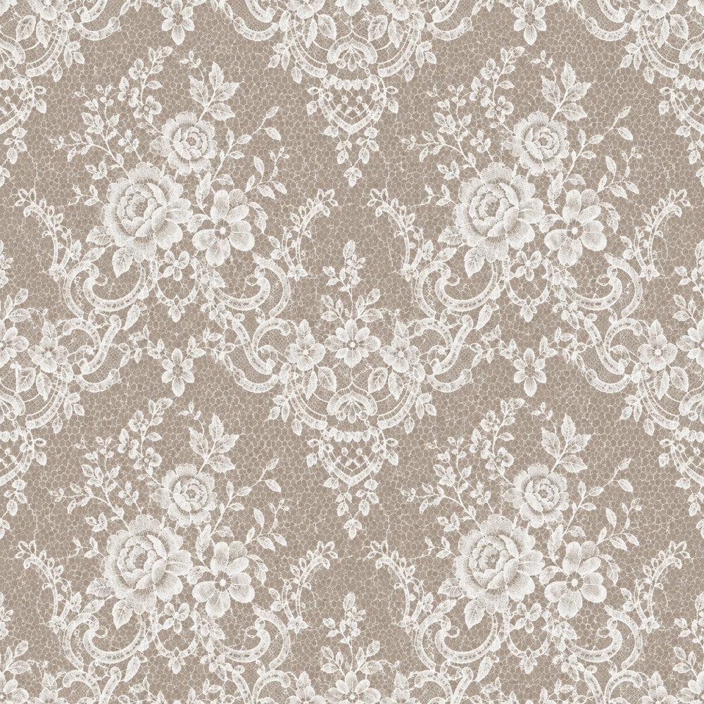 taupe, cream, ivory, beige, floral, roses, vintage, elegant, lace, ornate, traditional, romantic, botanical, leaves, scrollwork, damask, delicate, wedding, bridal, sophisticated, classic, timeless, garden, nature, feminine, decorative, detailed, intricate, nursery, baby shower