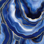 royal blue, gold, agate pattern, geode design, marble texture, swirling lines, organic shapes, layered bands, metallic accents, mineral formation, abstract design, flowing curves, crystalline structure, luxurious appearance,, fabric panel, contemporary style, geological inspired, shimmering details, natural stone motif