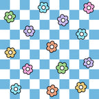 sky blue, light blue, white, pink, purple, green, yellow, orange, coral, pastel colors, floral, flowers, daisy, whimsical, playful, cheerful, bright, colorful, spring, summer, kids, children, nursery, playroom, baby, cute, fun, modern, vibrant, multi-colored