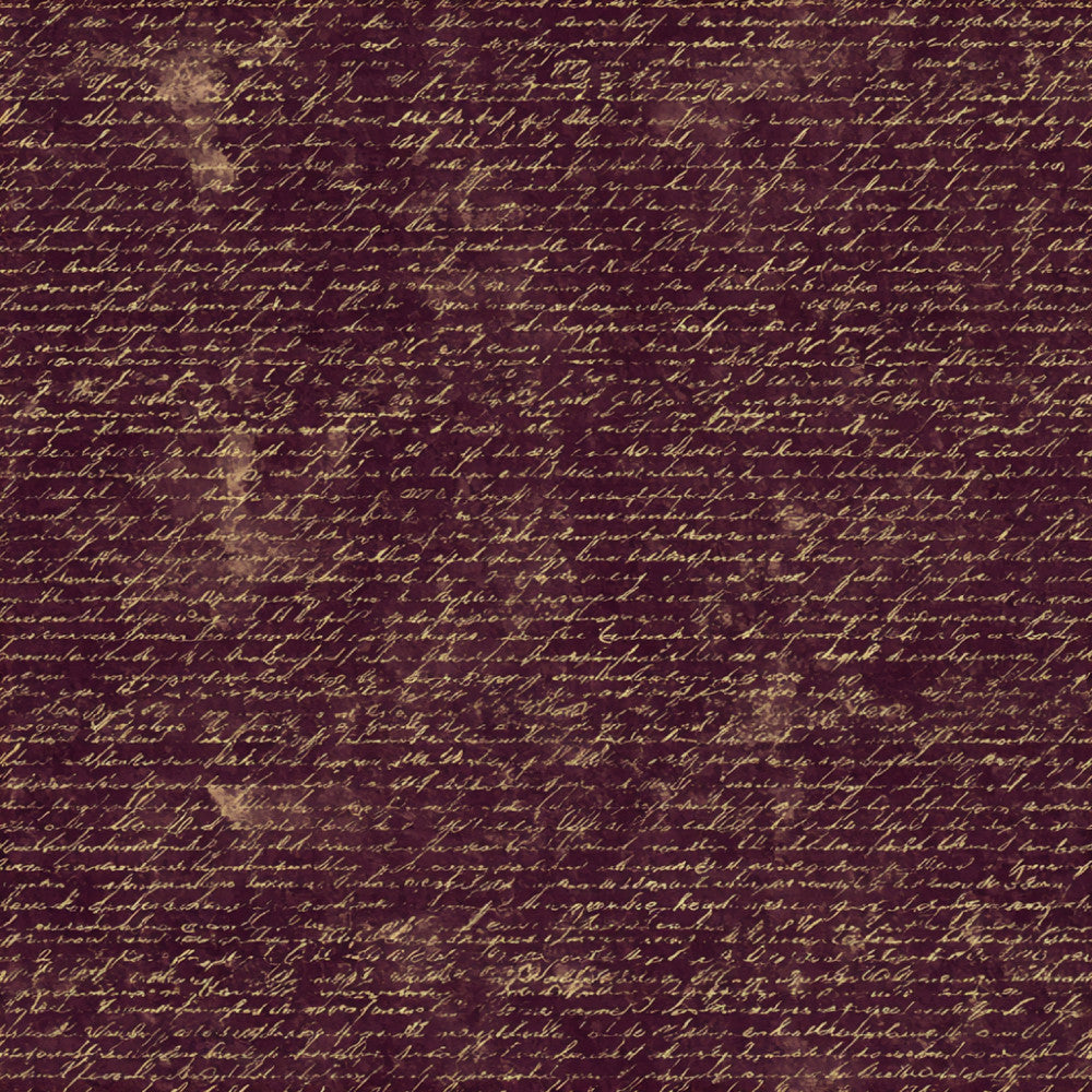burgundy, wine red, deep purple, gold text, cursive writing, vintage script, handwriting pattern, literary, classic literature, book pages, manuscript, antique, elegant, traditional, sophisticated, vintage aesthetic, steampunk, gothic, academic, library, literary gifts, book lover, author themed, ornate, detailed pattern, dense print, timeless, nostalgic, heritage, victorian