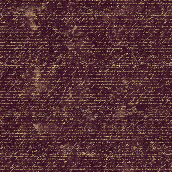 burgundy, wine red, deep purple, gold text, cursive writing, vintage script, handwriting pattern, literary, classic literature, book pages, manuscript, antique, elegant, traditional, sophisticated, vintage aesthetic, steampunk, gothic, academic, library, literary gifts, book lover, author themed, ornate, detailed pattern, dense print, timeless, nostalgic, heritage, victorian
