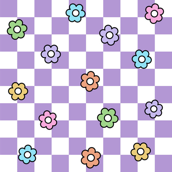 pastel purple, light blue, soft pink, pale yellow, sage green, lavender, cheerful flowers, floral design, daisy pattern, retro floral, whimsical, playful, spring, summer, kids room, nursery, baby, children, colorful, rainbow colors, cute, sweet, soft pastels, garden theme, nature inspired, modern floral, simple flowers