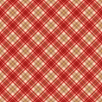 christmas plaid, red tartan, diagonal stripes, cream background, burgundy accents, golden yellow lines, white stripes, crosshatch pattern, holiday fabric,, geometric design, festive colors, textile panel, warm tones, intersecting lines, checkered motif, seasonal fabric, cotton material, craft supplies, patchwork design