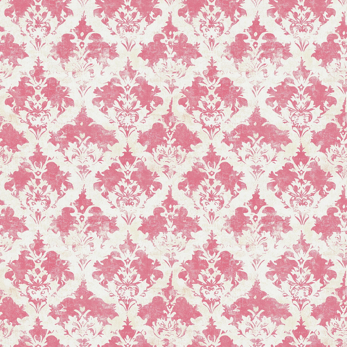 pink, cream, vintage, damask pattern, ornate motifs, floral elements, baroque style, repeating design,, fabric panel, decorative scrollwork, elegant, distressed texture, romantic, feminine, botanical details, symmetrical pattern, vintage wallpaper style, soft colors