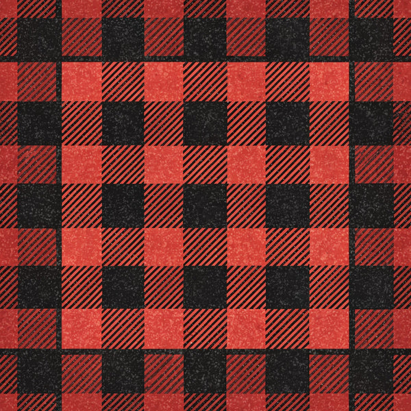 red, black, buffalo plaid, checkered pattern, gingham, plaid design,, fabric panel, alternating squares, diagonal stripes, rustic, country style, geometric pattern, textured appearance, cabin decor, lumberjack plaid, woven effect, square blocks, contrasting colors, vintage plaid