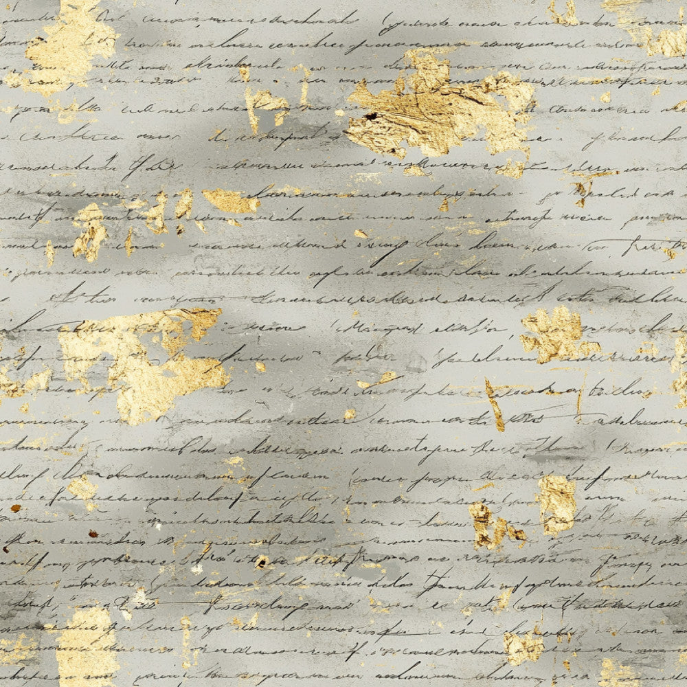 gold foil, gray, cream, vintage, handwriting, script, elegant, literary, antique, text pattern, cursive, distressed, metallic, romantic, sophisticated, classic, timeless, grunge, mixed media, collage, scrapbook, journaling, stationery theme, steampunk, victorian, retro, nostalgic, book lover, writer theme