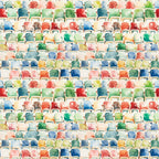watercolor style, stadium seating, colorful chairs, football bleachers, sports theme,, fabric panel, red seats, blue seats, green seats, yellow seats, orange seats, pink seats, multicolored pattern, athletic venue, spectator seating, geometric arrangement, rows of chairs, sports decor, vibrant colors